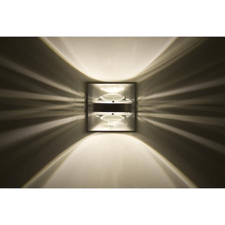 Besa Lighting Optos Wall Sconce, Clear/Clear, Brushed Aluminum Finish, 1x5W LED OPTOS1W-CLCL-LED-BA